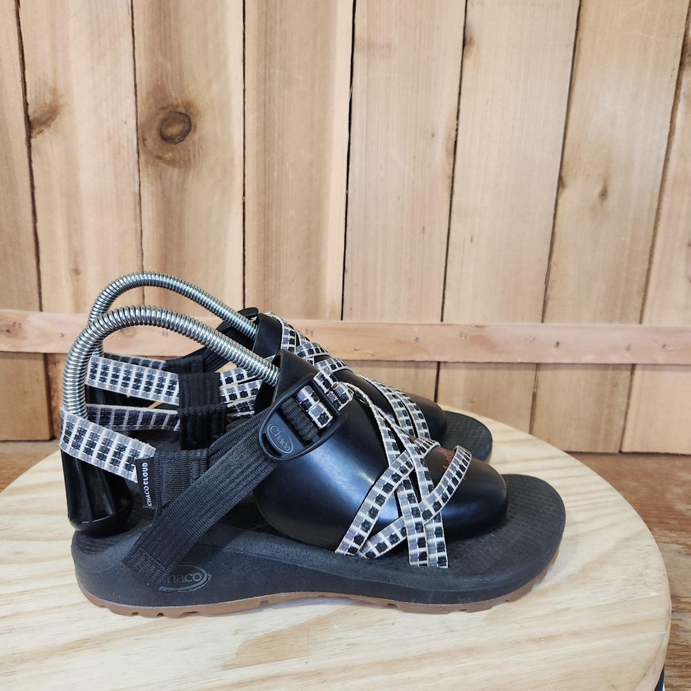 Chaco Zx/2 Sandals Womens Size 7 Black Check Strappy Adjustable Hiking Outdoor - Picture 3 of 10